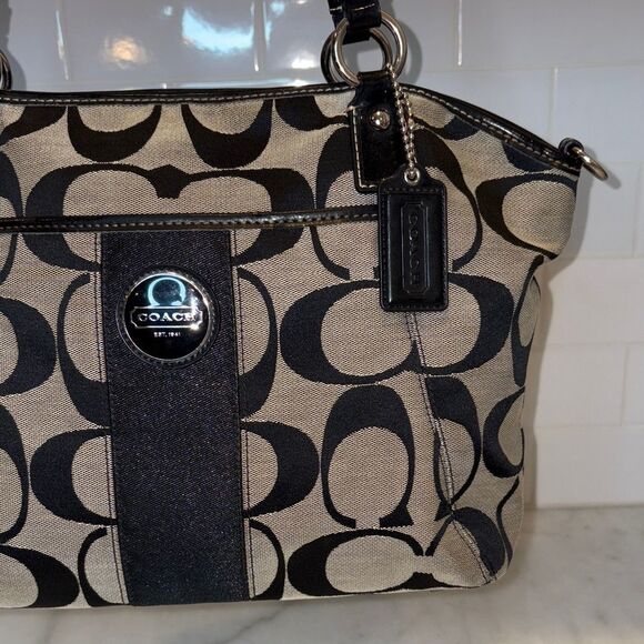 Coach Purse Handbag Y2K Pocketbook Jacquard Signature Logo Satchel Shoulder Bag - Picture 3 of 16